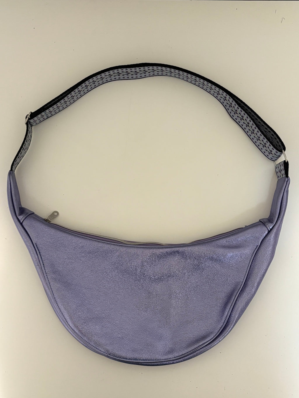 Large Crescent Bag - Metallic Leather