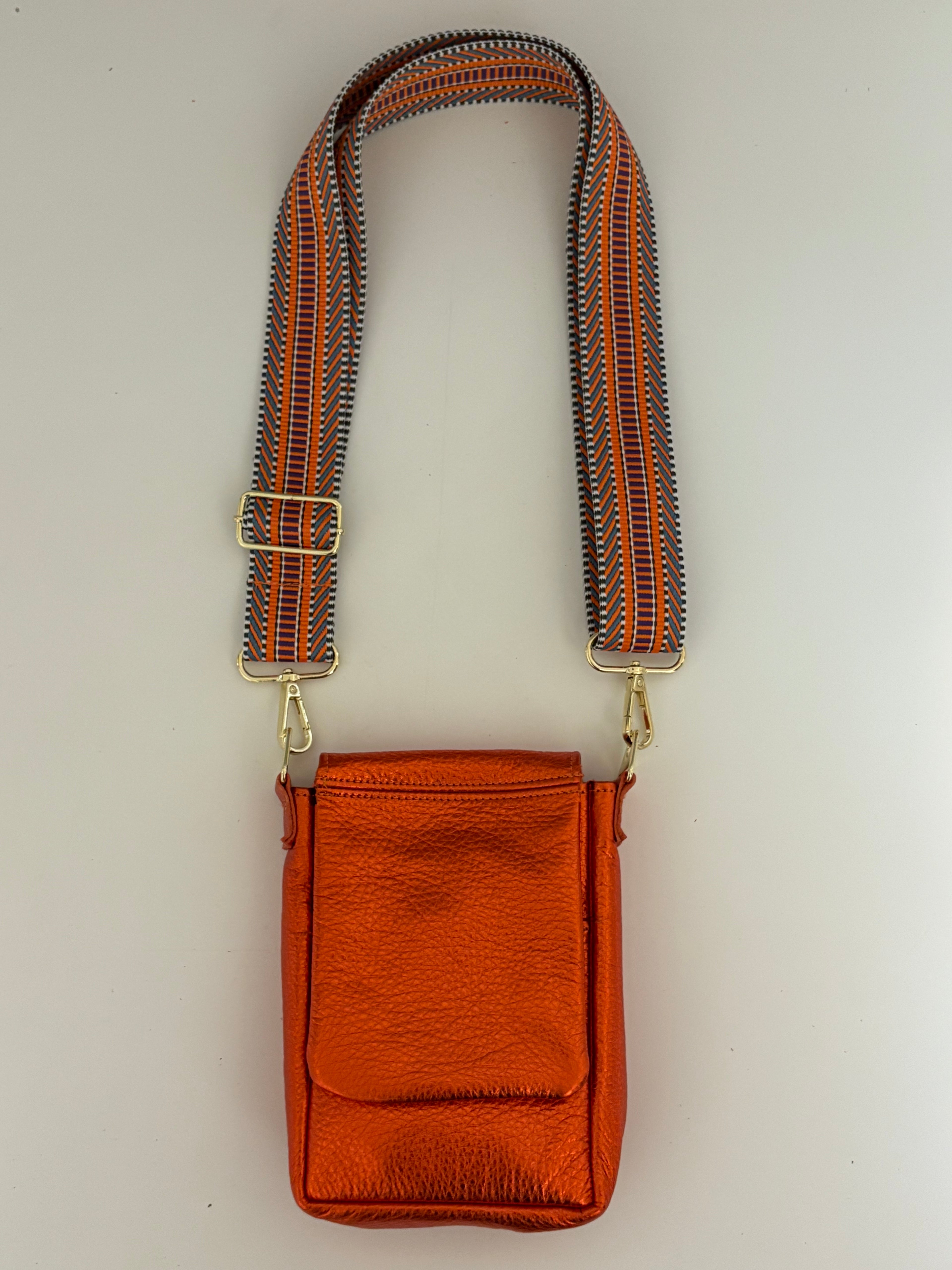 Mini Messenger Bag - Metallic Leather