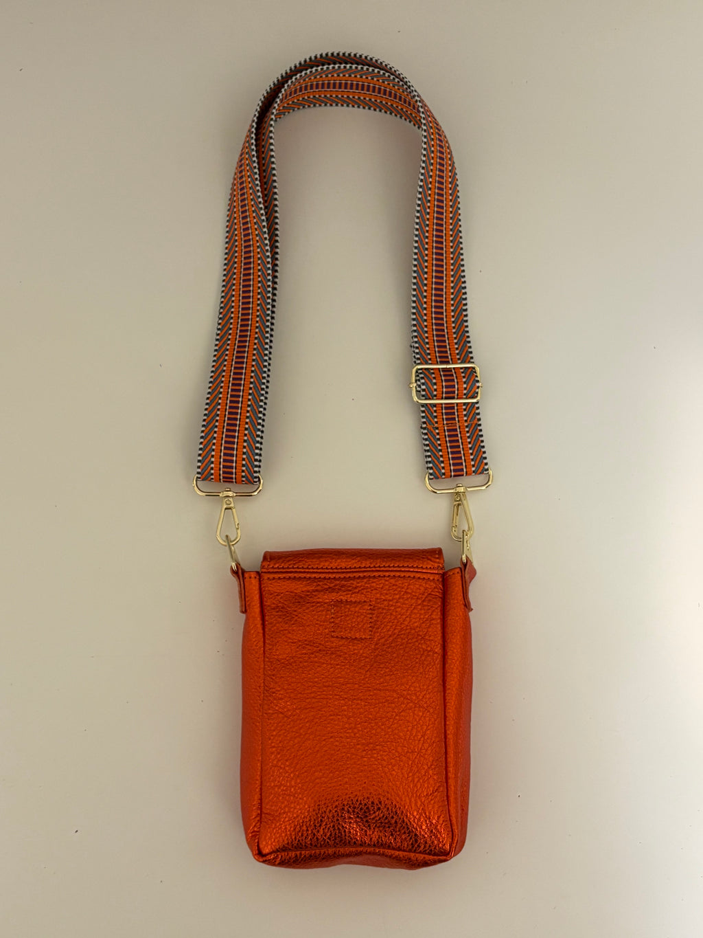 Mini Messenger Bag - Metallic Leather