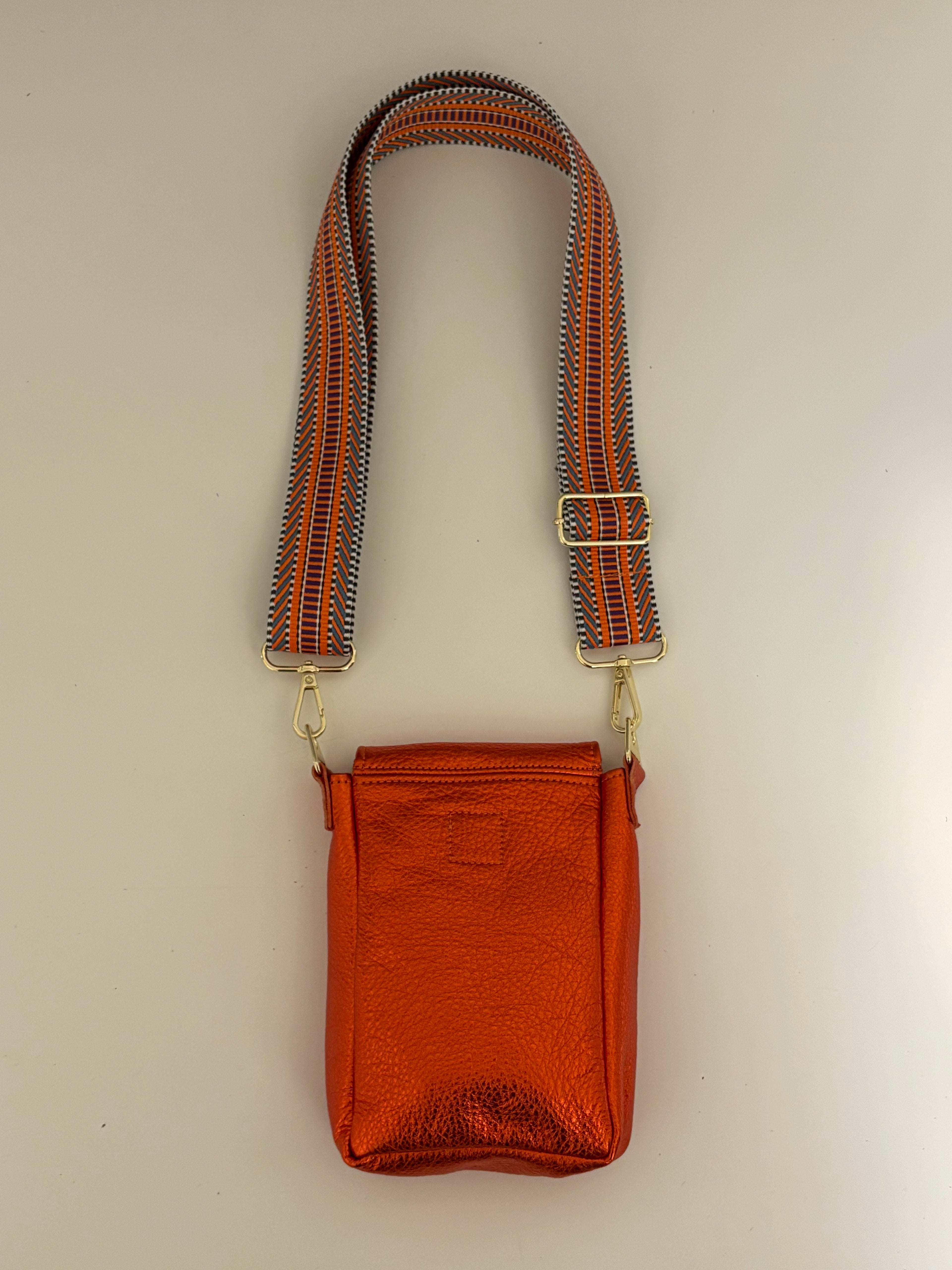 Mini Messenger Bag - Metallic Leather