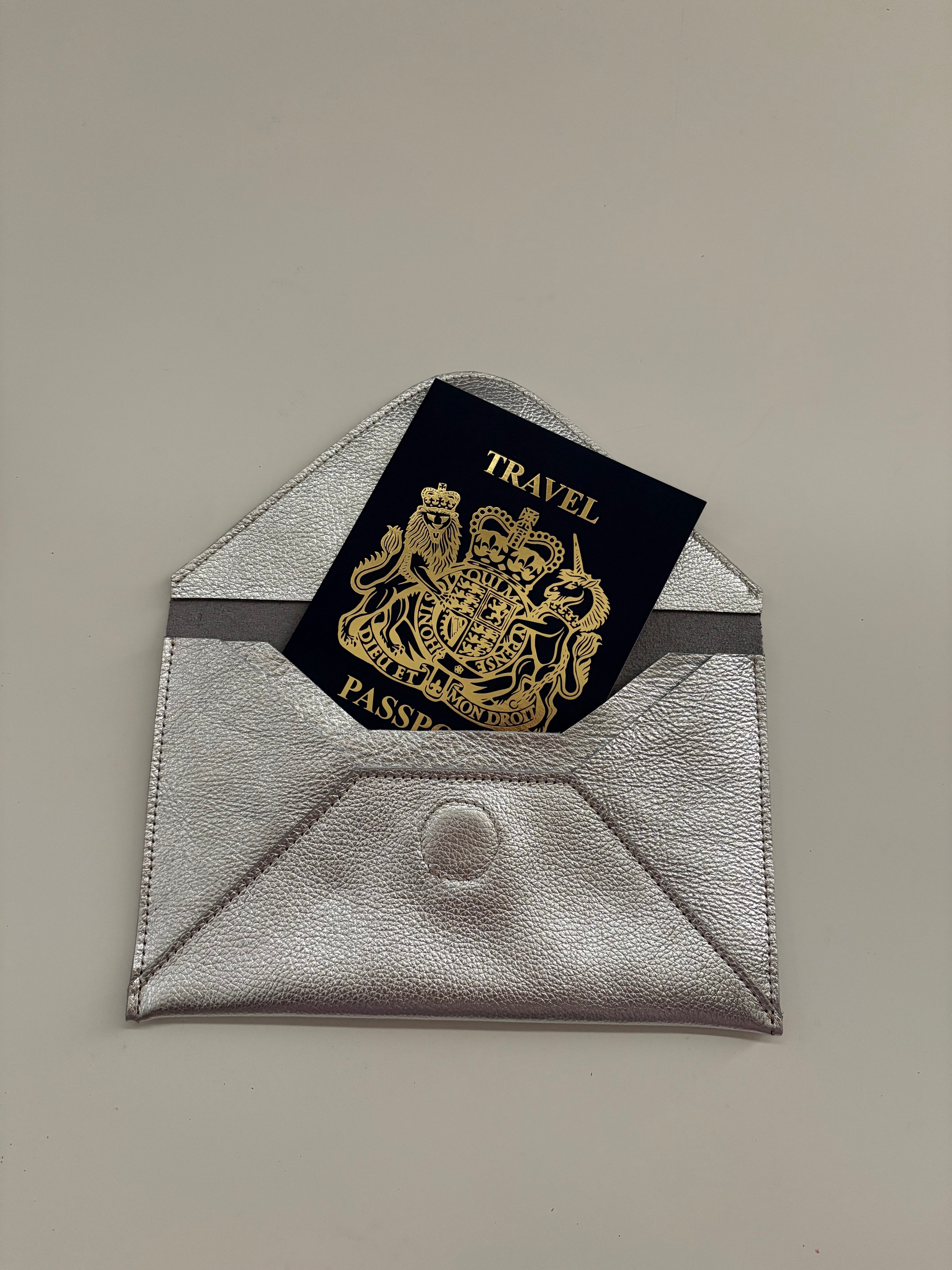Passport Clutch - Metallic Leather