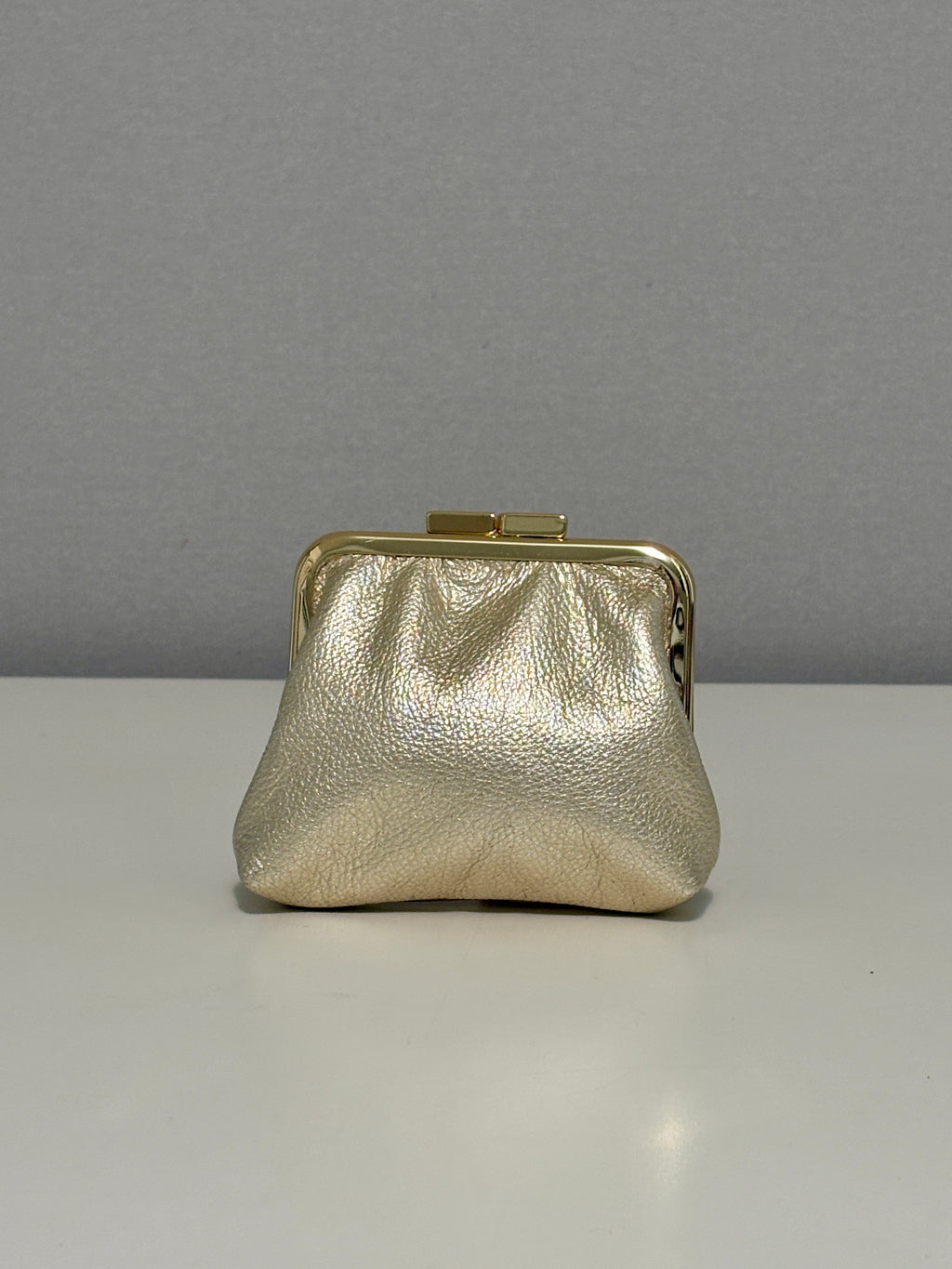 Kiss Clasp Purse - Metallic Leather