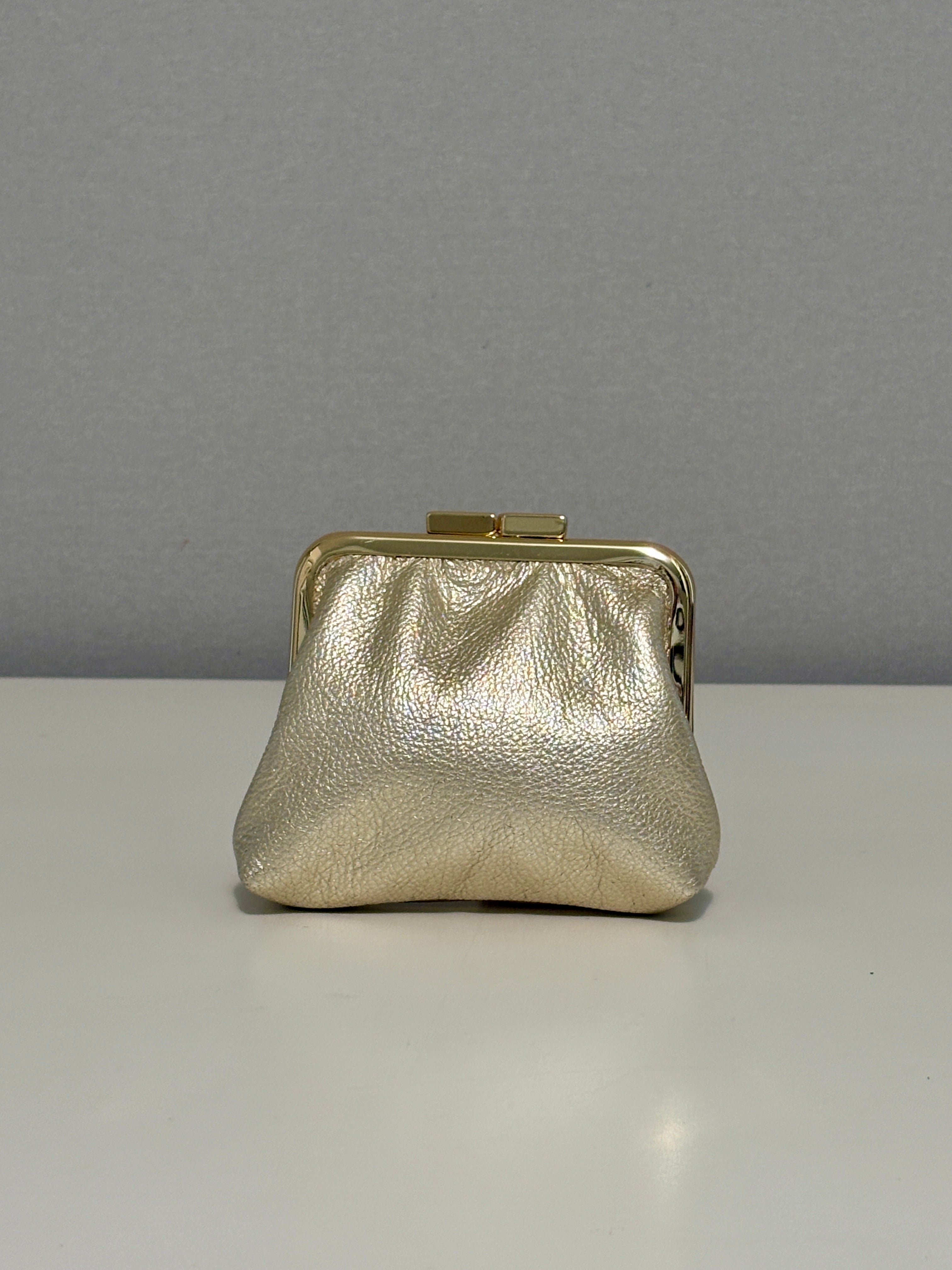 Kiss Clasp Purse - Metallic Leather